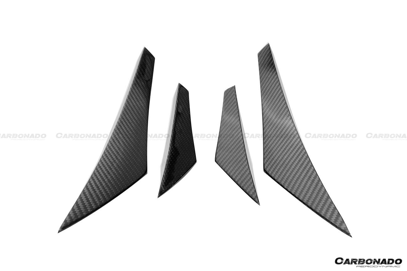 2020-2023 McLaren GT WP Style Dry Carbon Fiber Front Bumper Canards - Carbonado