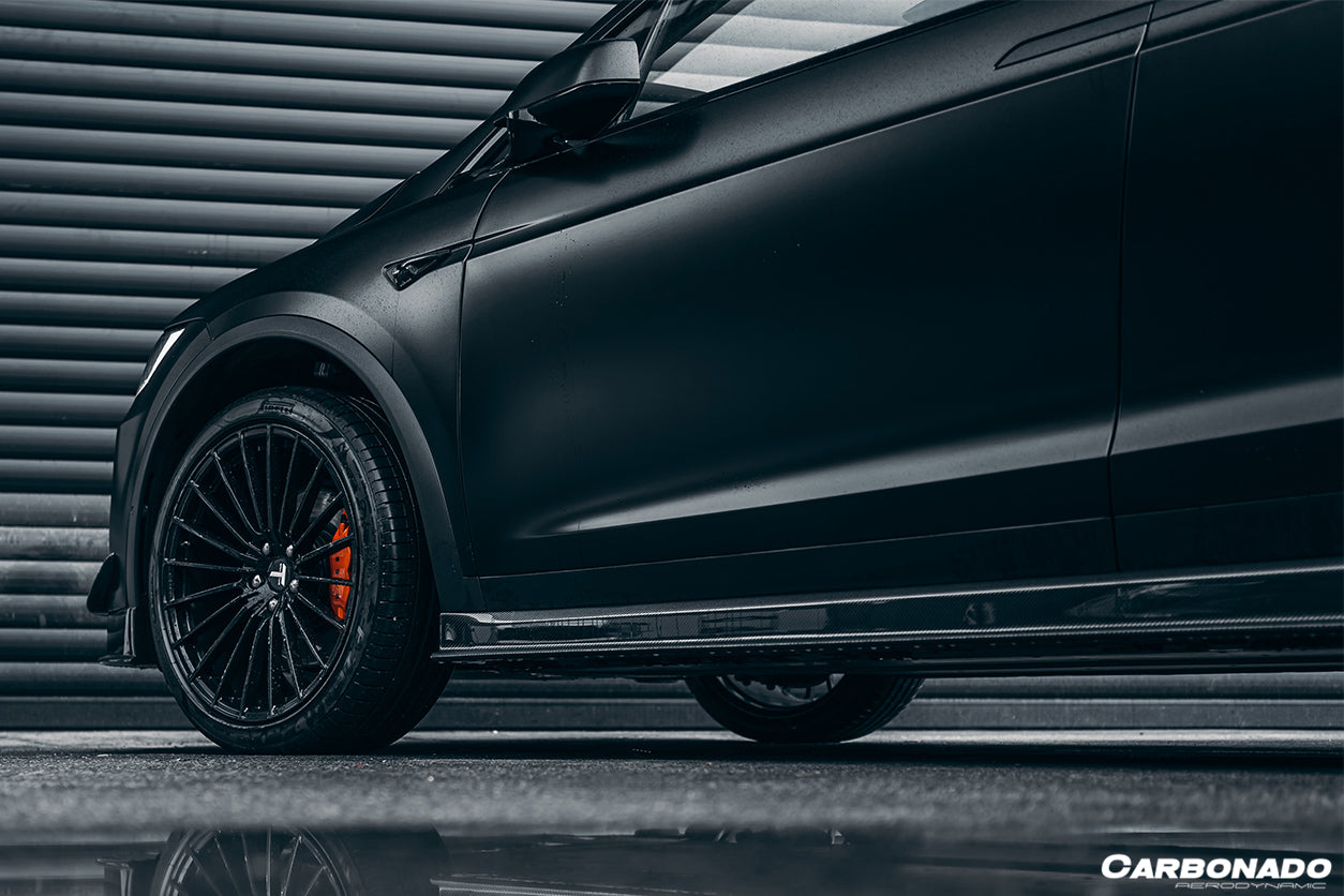 2016-2021 Tesla X SUV RZS Style Carbon Fiber Side Skirts - Carbonado