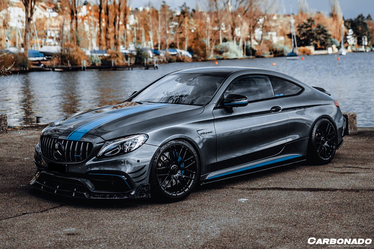 2015-2018 Mercedes Benz W205 C63/S AMG Coupe BR Style Front Lip - Carbonado