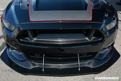 2014-2017 Ford Mustang TRU Style Carbon Fiber Front Bumper Up-Grill - Carbonado