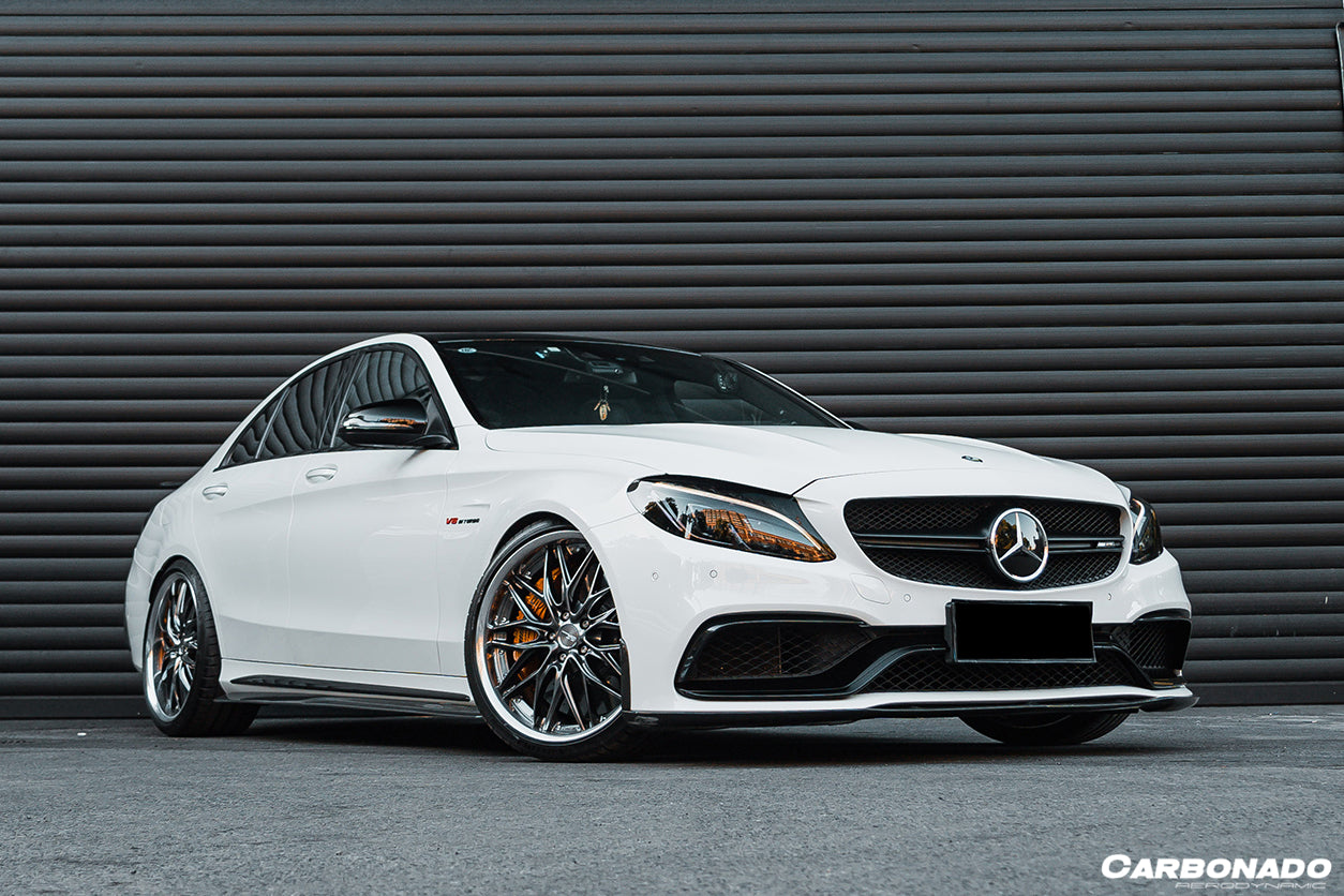 2015-2021 Mercedes Benz C-Class W205 Sedan PS Style Side Skirts - Carbonado