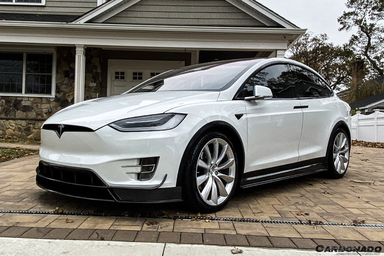 2016-2021 Tesla X SUV RZS Style Carbon Fiber Front Lip - Carbonado