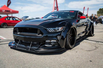 2014-2017 Ford Mustang TRU Style Carbon Fiber Front Bumper Up-Grill - Carbonado