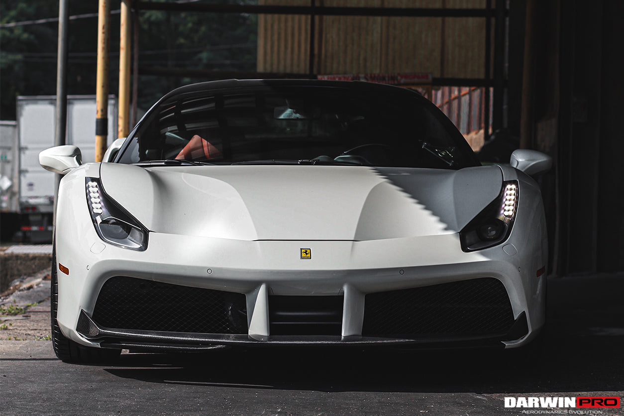 2015-2020 Ferrari 488 GTB/Spyder Carbon Fiber Front Lip - DarwinPRO Aerodynamics