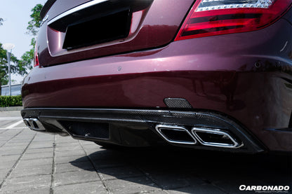 2008-2014 Mercedes Benz C Class W204 P Style Rear Bumper w/ Exhaust tips - Carbonado