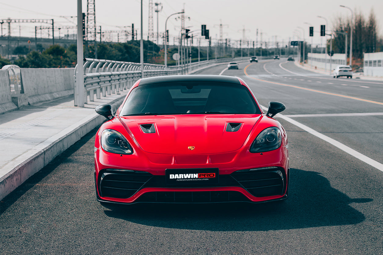 2016-2023 Porsche 718 Cayman/Boxster BKSS Style Partial Carbon Fiber Front Bumper - DarwinPRO Aerodynamics