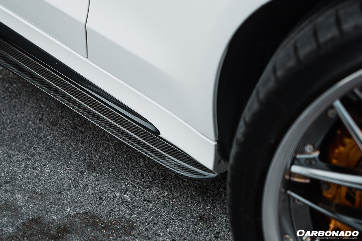 2015-2021 Mercedes Benz C-Class W205 Sedan PS Style Side Skirts - Carbonado