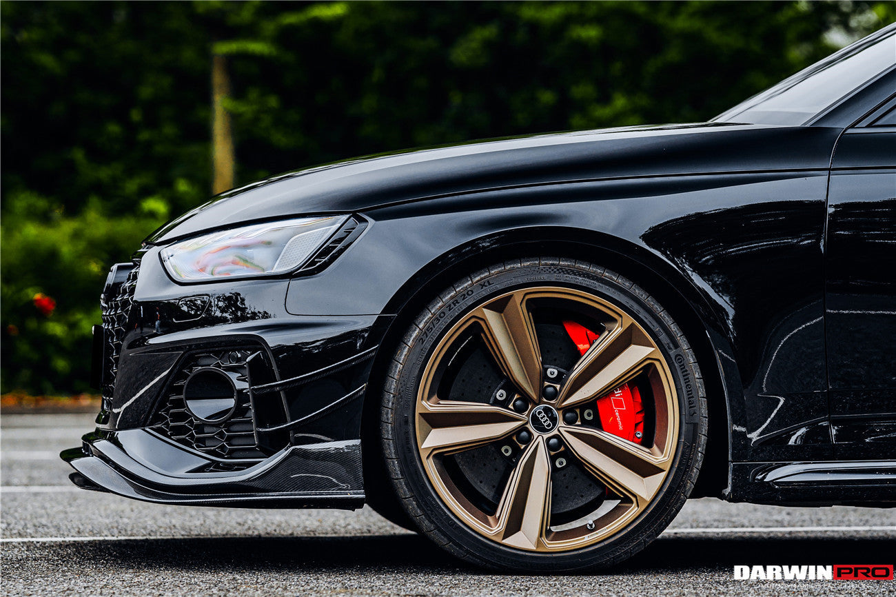 2020-2022 Audi RS4 B9.5 BKSS Style Carbon Fiber Front Bumper Canards - DarwinPRO Aerodynamics