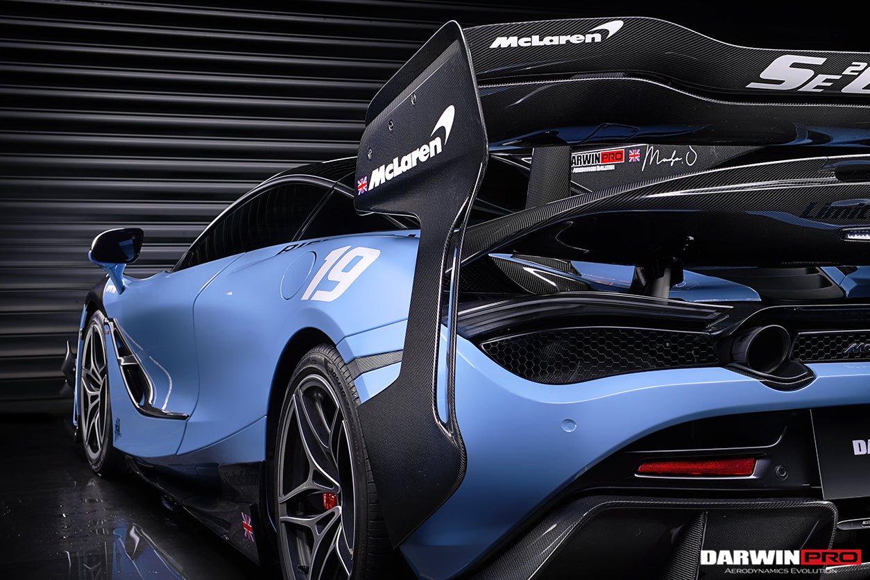 2017-2022 McLaren 720s Se²GTR Style Trunk Wing w/ Side Caps - DarwinPRO Aerodynamics