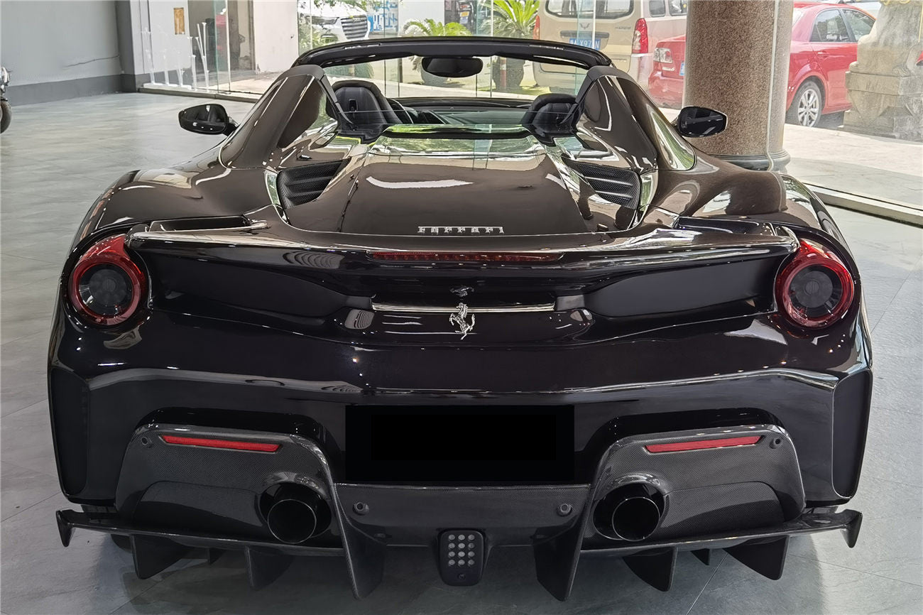 2015-2020 Ferrari 488 Spyder Pista Style Rear Bumper & Wing - DarwinPRO Aerodynamics