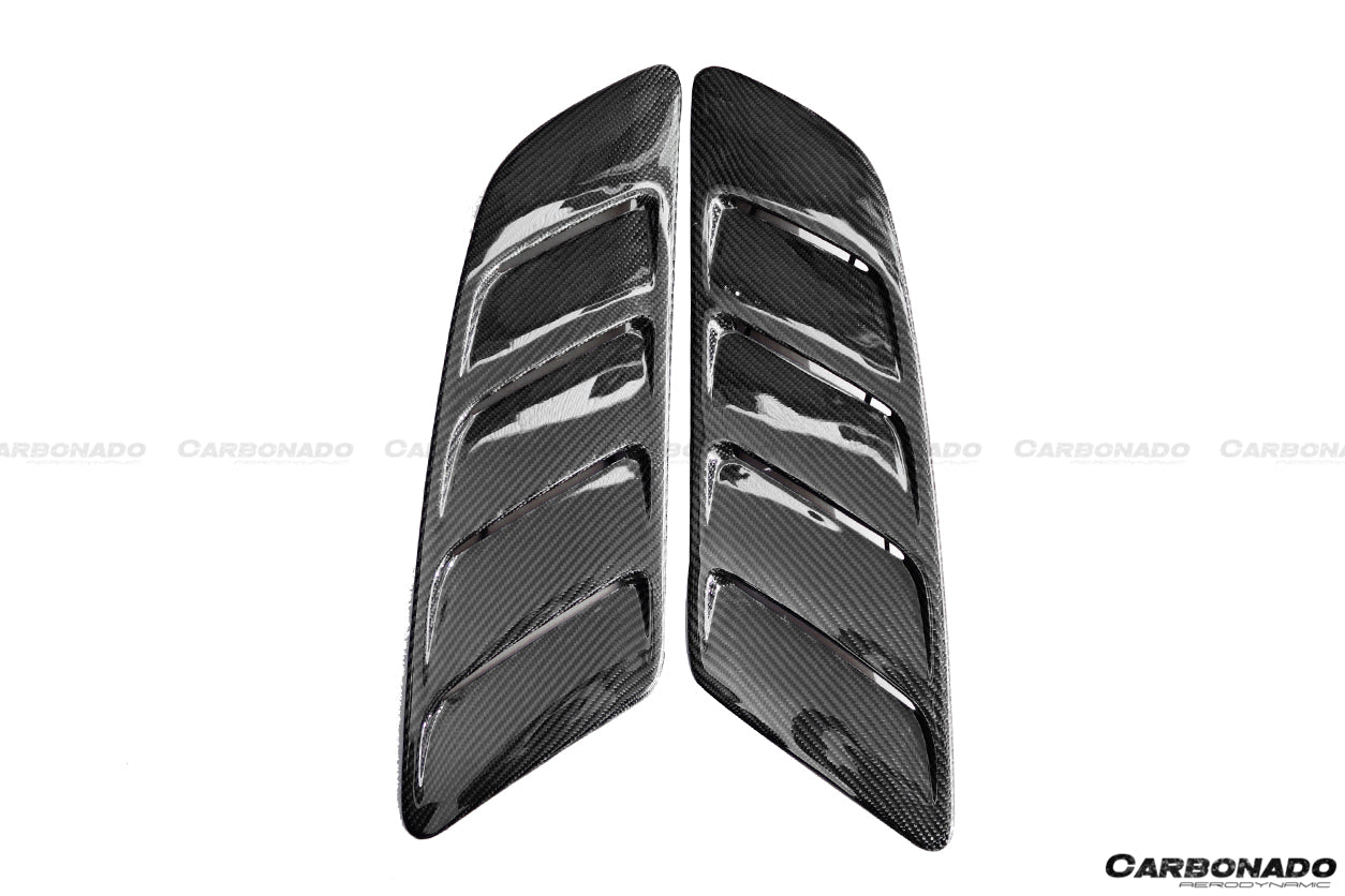 2014-2017 Ford Mustang Rsh Style Carbon Fiber Heat Extractors Hood Scoops - Carbonado