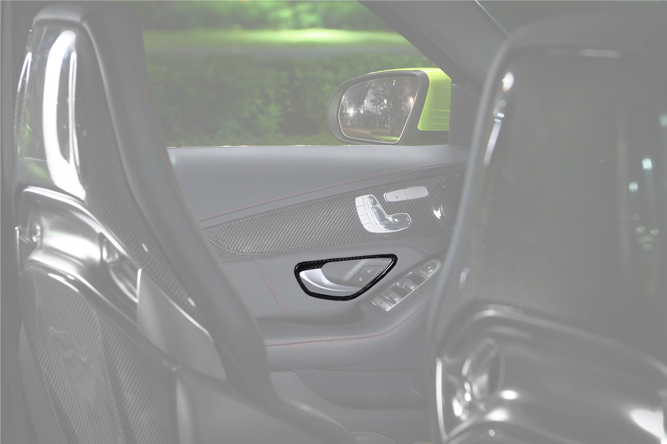 2015-2021 Mercedes Benz W205 C Class GLC X253 Carbon Fiber Interior Door Handle Cover Trim - DarwinPRO Aerodynamics