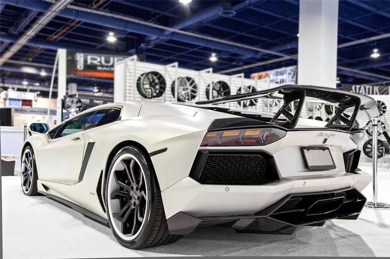2011-2016 Lamborghini Aventador LP700 Coupe & Roadster DM Style Carbon Fiber Rear Lip - Carbonado