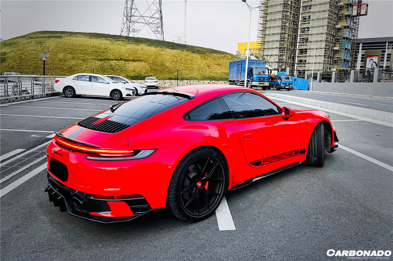 2019-2023 Porsche 911 992 Carrera/S/4/4S/Targa/Cabriolet WP Style Dry Carbon Fiber Side Skirts - Carbonado
