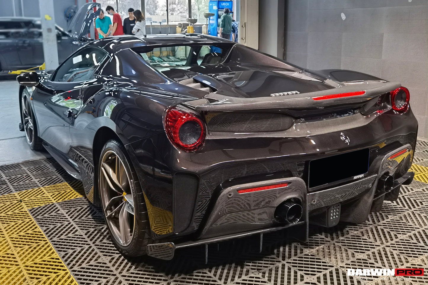 2015-2020 Ferrari 488 Spyder Pista Style Rear Bumper & Wing - DarwinPRO Aerodynamics