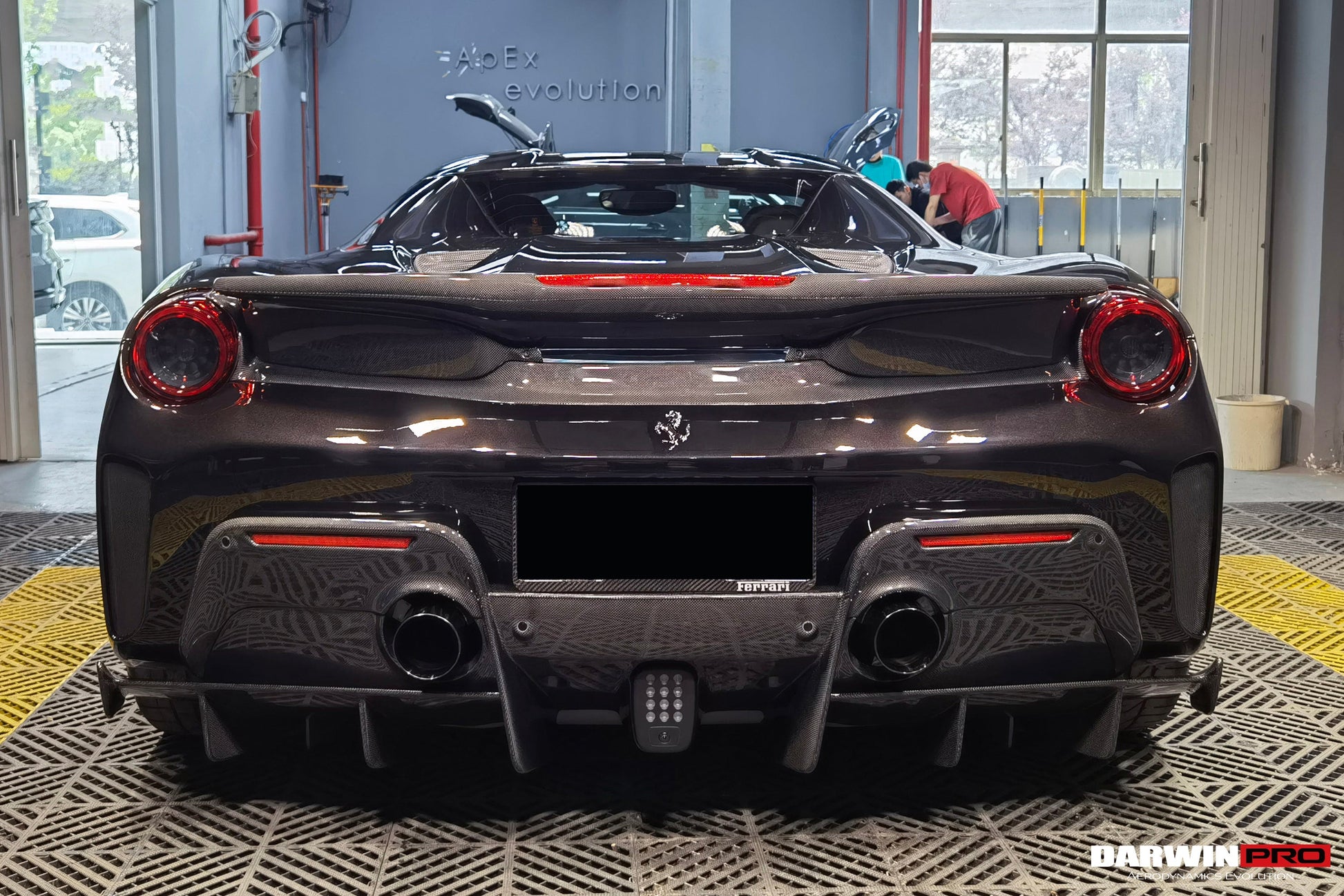 2015-2020 Ferrari 488 Spyder Pista Style Rear Bumper & Wing - DarwinPRO Aerodynamics