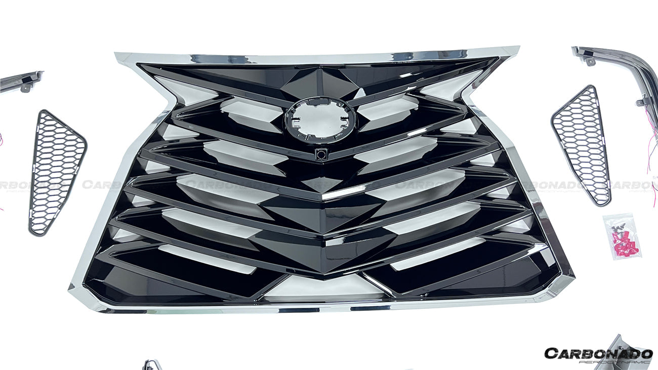 2021 UP Toyota Sienna Thunder Style PP Front Bumper with Lip and Grill and LED Light - Carbonado