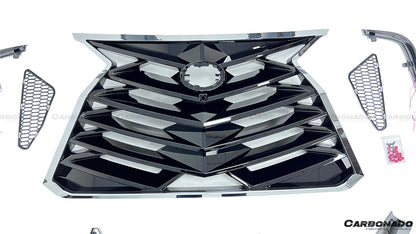 2021 UP Toyota Sienna Thunder Style PP Front Bumper with Lip and Grill and LED Light - Carbonado