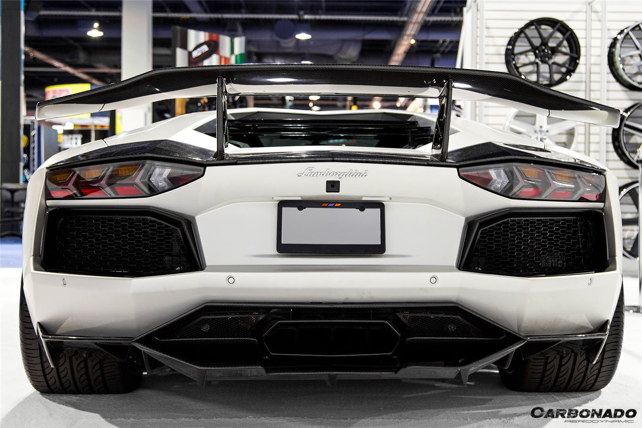 2011-2016 Lamborghini Aventador LP700 LP740 Coupe/Roadster DC Style Carbon Fiber Rear Diffuser - Carbonado