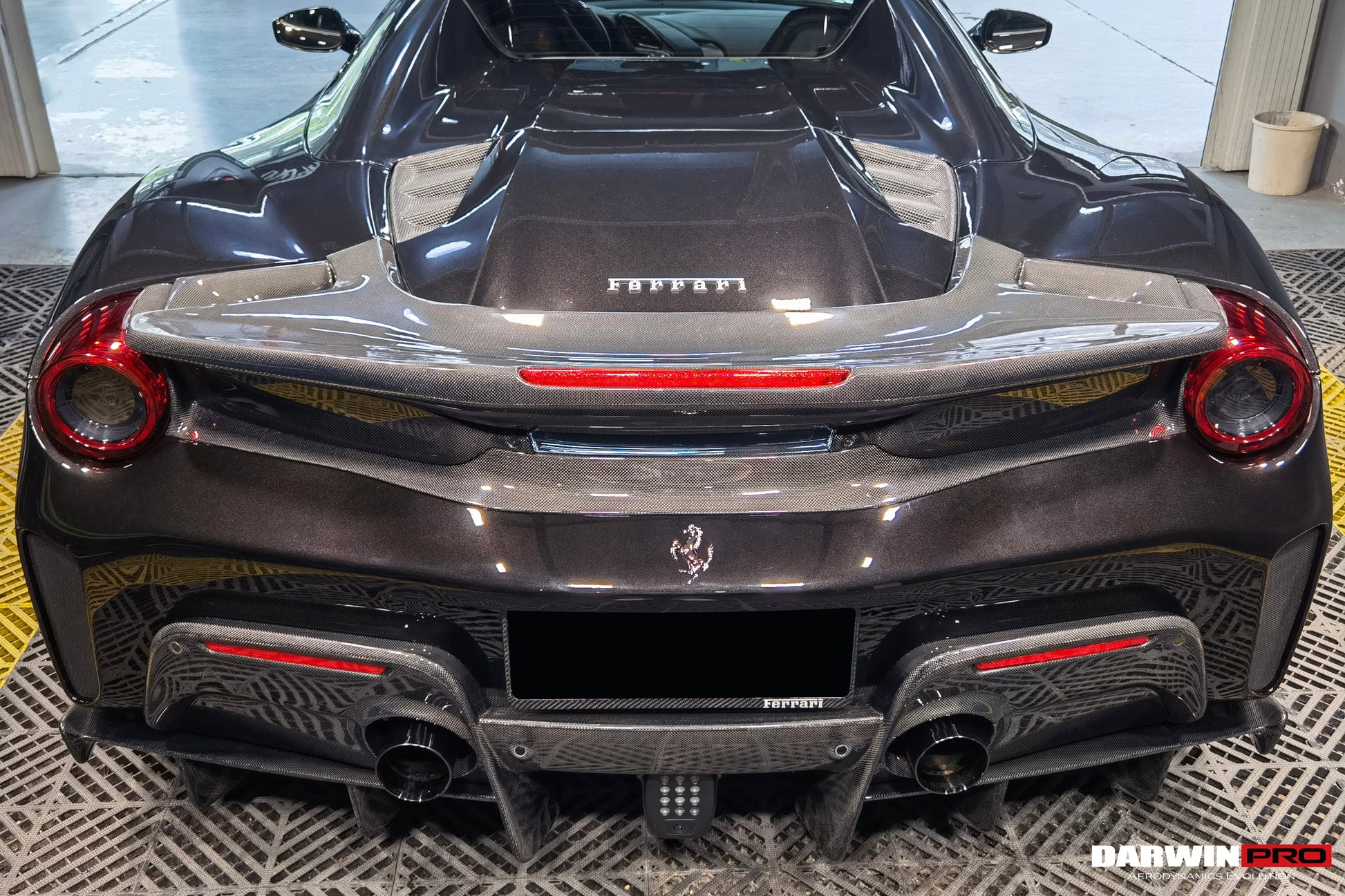 2015-2020 Ferrari 488 Spyder Pista Style Rear Bumper & Wing - DarwinPRO Aerodynamics