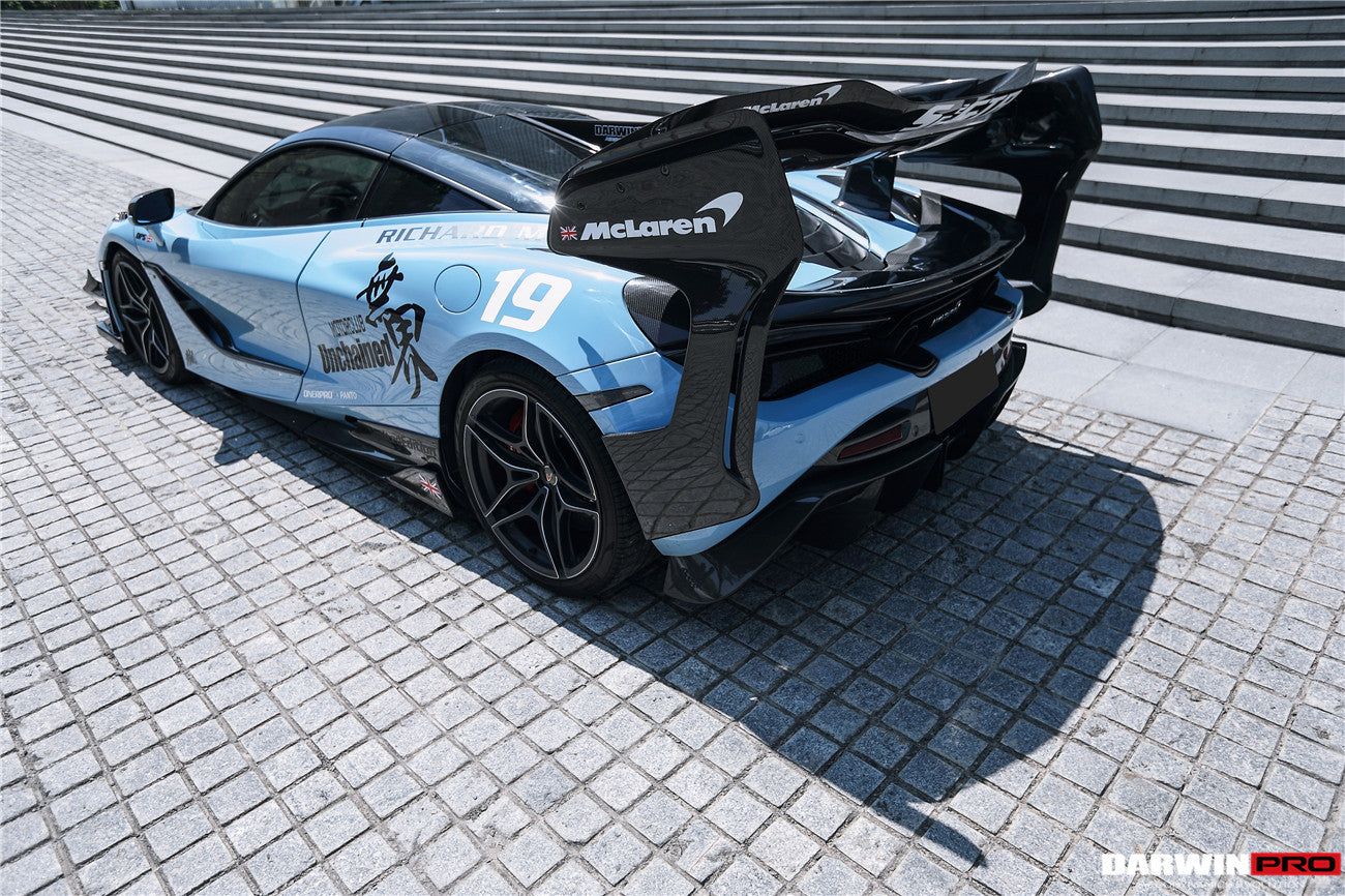 2017-2022 McLaren 720s Se²GTR Style Trunk Wing w/ Side Caps - DarwinPRO Aerodynamics