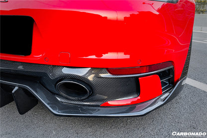 2019-2023 Porsche 911 992 Carrera/Targa Sport Design Bumper WP Style Dry Carbon Fiber Rear Lip - Carbonado