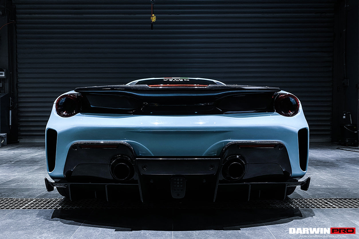 2015-2020 Ferrari 488 GTB Pista Style Rear Bumper & Wing - DarwinPRO Aerodynamics
