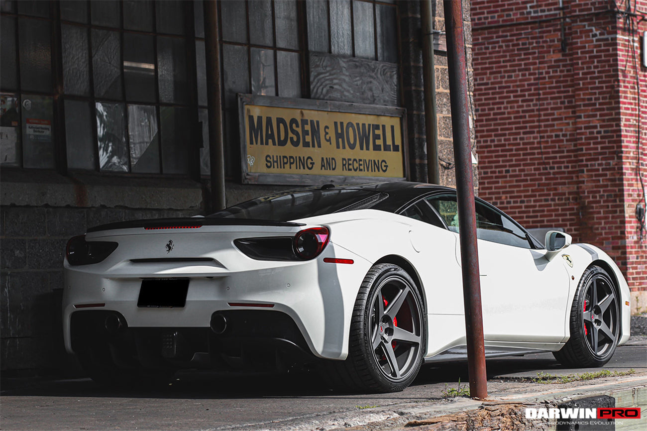 2015-2020 Ferrari 488 GTB/Spyder Dry Carbon Fiber Rear Light Satellite Covers - DarwinPRO Aerodynamics