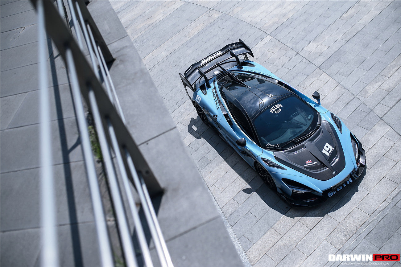 2017-2022 McLaren 720s Se²GTR Style Trunk Wing w/ Side Caps - DarwinPRO Aerodynamics