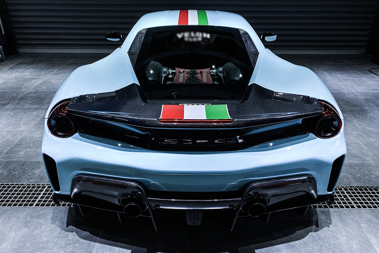 2015-2020 Ferrari 488 GTB Pista Style Rear Bumper & Wing - DarwinPRO Aerodynamics