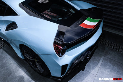 2015-2020 Ferrari 488 GTB Pista Style Rear Bumper & Wing - DarwinPRO Aerodynamics