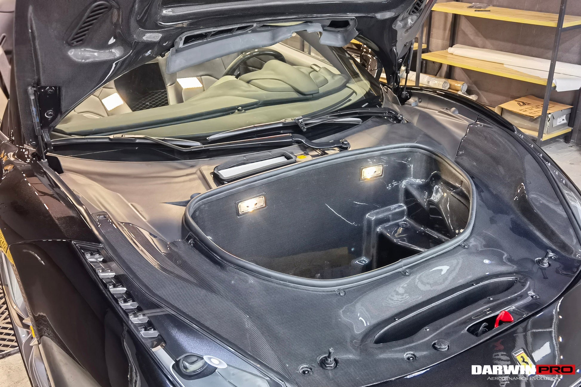 2015-2020 Ferrari 488 GTB/Spyder Pista Style Front Bumper Set W/Hood - DarwinPRO Aerodynamics