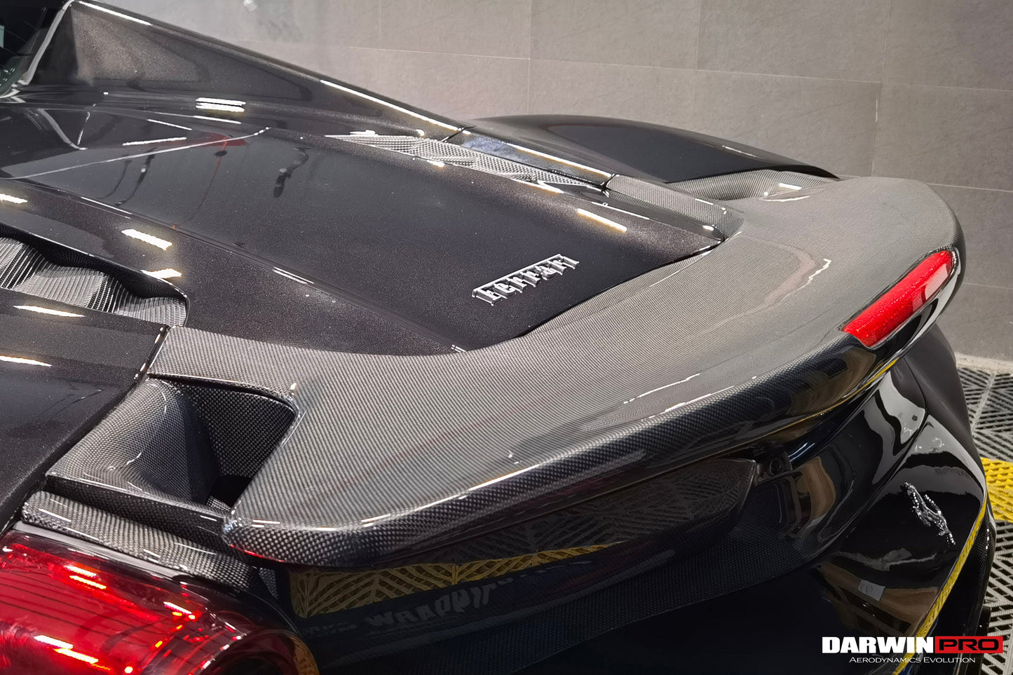 2015-2020 Ferrari 488 Spyder Pista Style Rear Bumper & Wing - DarwinPRO Aerodynamics