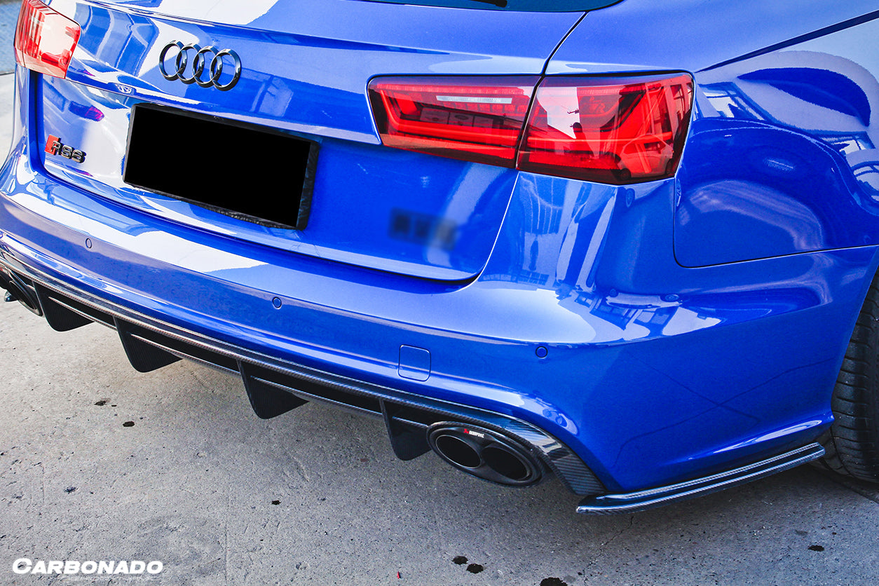 2013-2018 Audi RS6 Avant MN Style Carbon Fiber Rear Cap Splliter - Carbonado