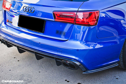 2013-2018 Audi RS6 Avant MN Style Carbon Fiber Rear Cap Splliter - Carbonado