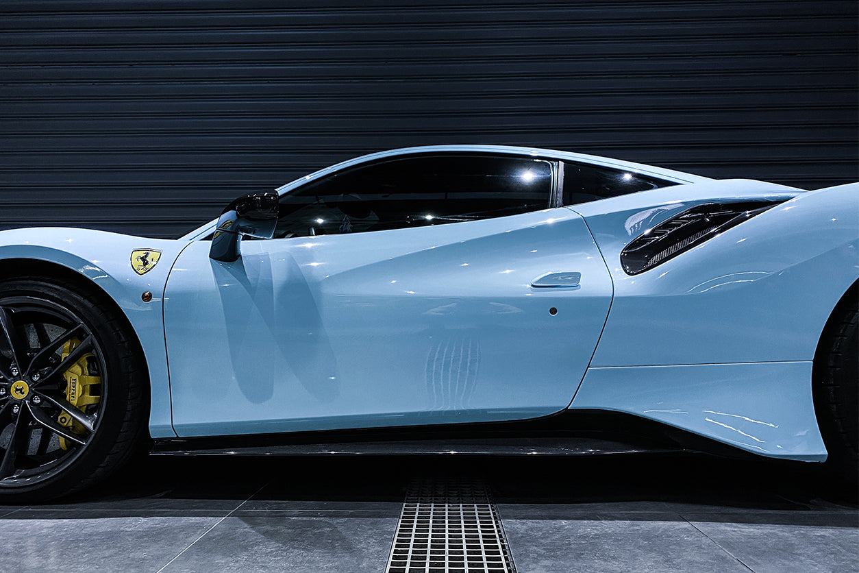 2015-2020 Ferrari 488 GTB/Spyder Pista Style Side Skirts - DarwinPRO Aerodynamics