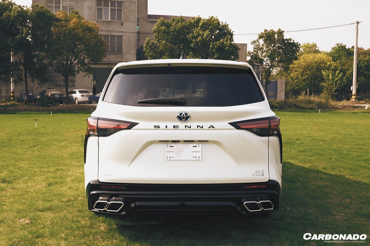 2021 UP Toyota Sienna Thunder Style PP Rear Diffuser with Tips - Carbonado