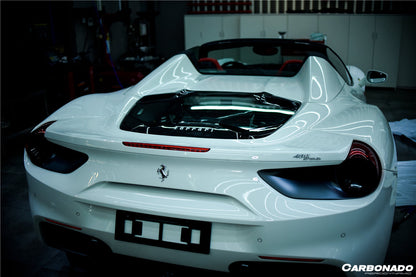 2015-2020 Ferrari 488 Spyder Dry Carbon Fiber Engine Hood With Glass - Carbonado