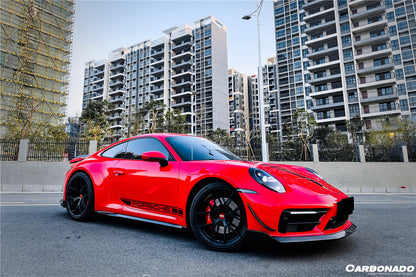 2019-2023 Porsche 911 992 Carrera/Targa Sport Design WP Style Dry Carbon Fiber Bumper Canards - Carbonado