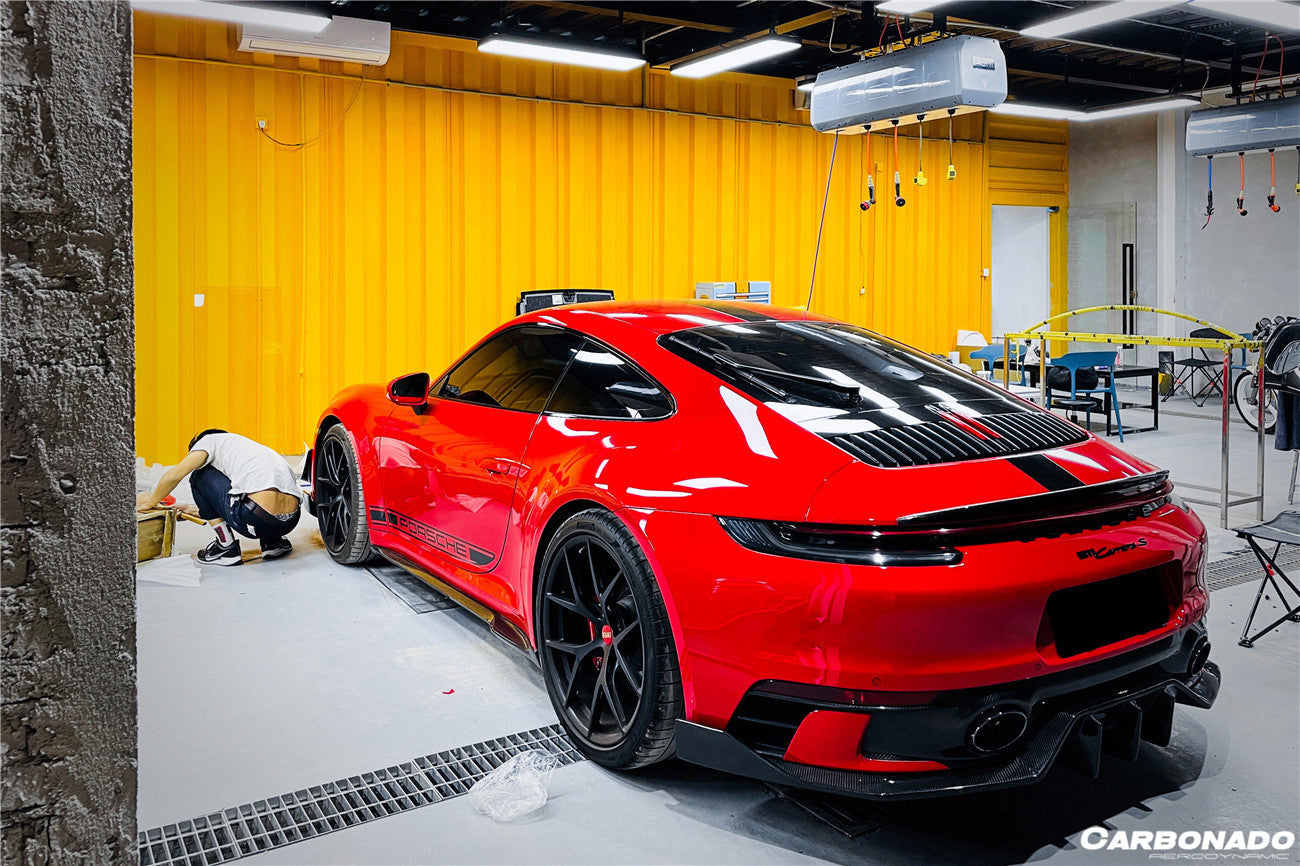 2019-2023 Porsche 911 992 Carrera/S/4/4S/Targa/Cabriolet WP Style Dry Carbon Fiber Side Skirts - Carbonado