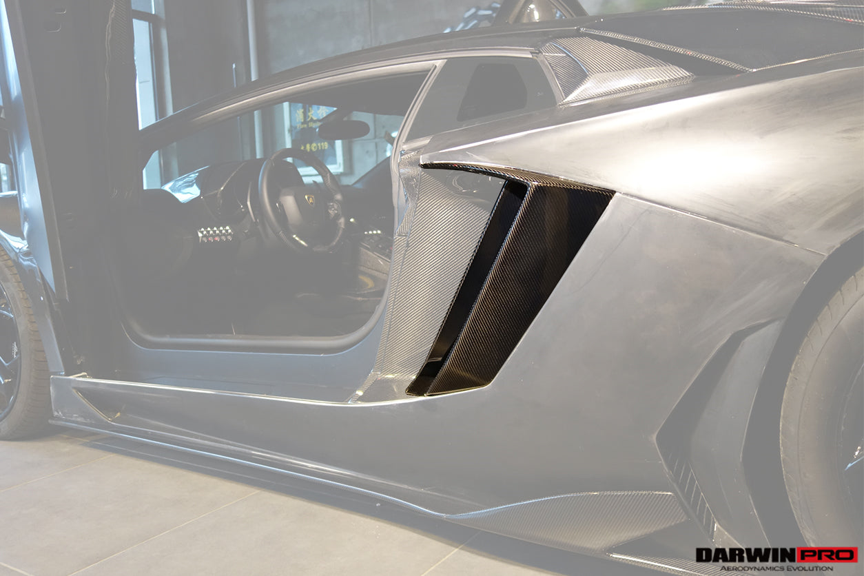 2011-2016 Lamborghini Aventador LP700 Coupe BKSS Style Carbon Fiber Quarter Panel Fender Vents - DarwinPRO Aerodynamics