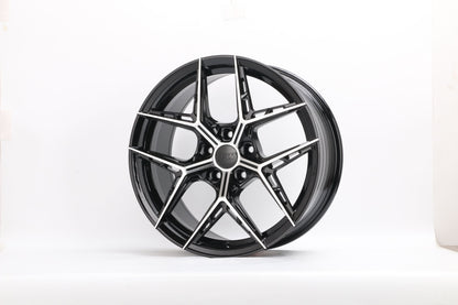 E037 Black Machined Face 18x8.5 ET35 5x114.3 – (Square Set of 4)