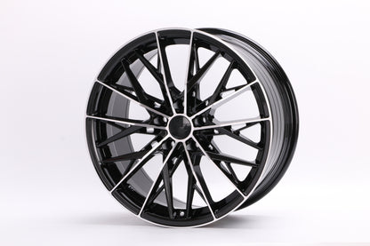 E038 Black Machined Face 18x8.5 ET38 5x112 – (Square Set of 4)