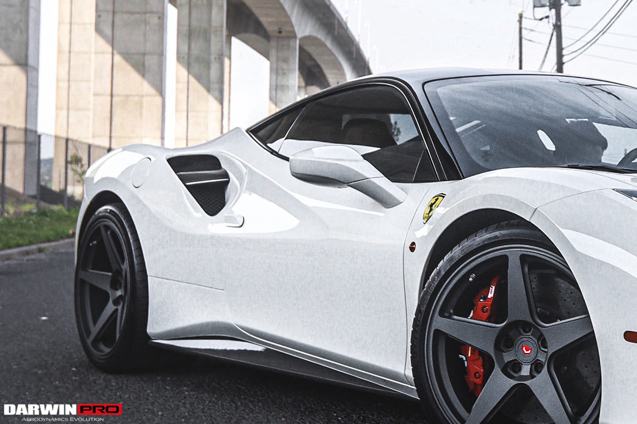 2015-2020 Ferrari 488 GTB/Spyder Dry Carbon Fiber Side Air Intake Fins - DarwinPRO Aerodynamics