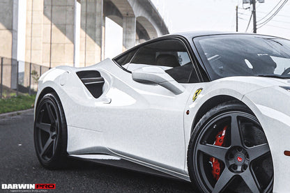 2015-2020 Ferrari 488 GTB/Spyder Dry Carbon Fiber Side Air Intake Fins - DarwinPRO Aerodynamics