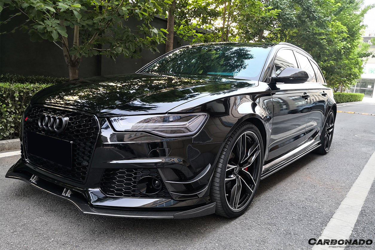 2013-2018 Audi RS6 Avant BS Style Carbon Fiber Front Lip - Carbonado