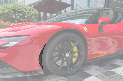 2020-UP Ferrari SF90 Stradale OE Style Autoclave Carbon Fiber Front Bumper Side Air Vents - Carbonado
