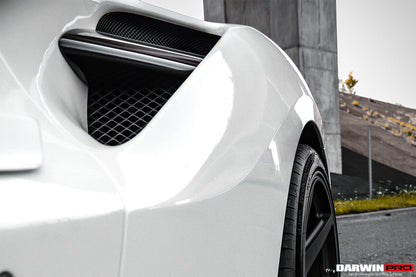2015-2020 Ferrari 488 GTB/Spyder Dry Carbon Fiber Side Air Intake Fins - DarwinPRO Aerodynamics
