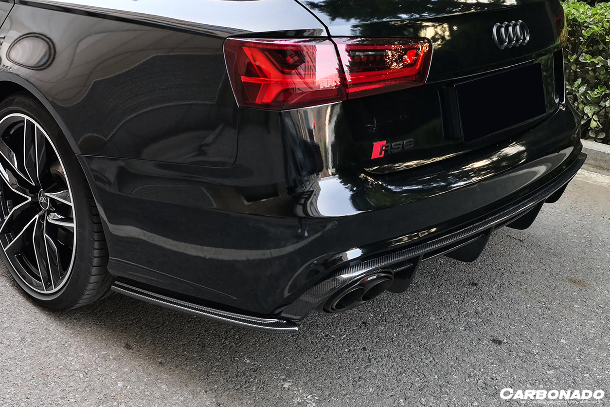 2013-2018 Audi RS6 Avant MN Style Carbon Fiber Rear Cap Splliter - Carbonado