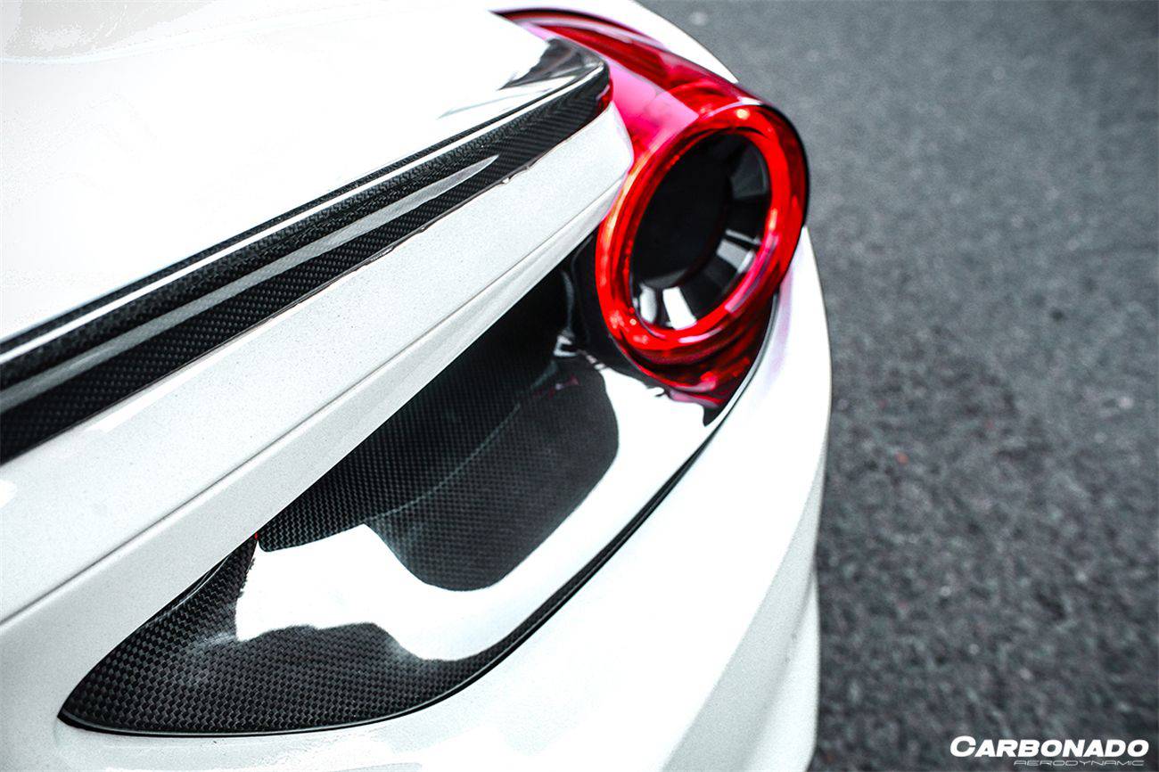 2015-2020 Ferrari 488 GTB & Spider OE Style Dry Carbon Fiber Rear Light Satellite Covers - Carbonado